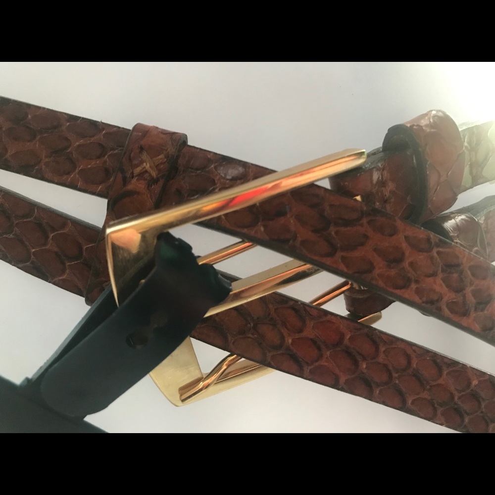 NEW Brooks Brothers Authentic Python Leather Belt - Picture 11 of 11
